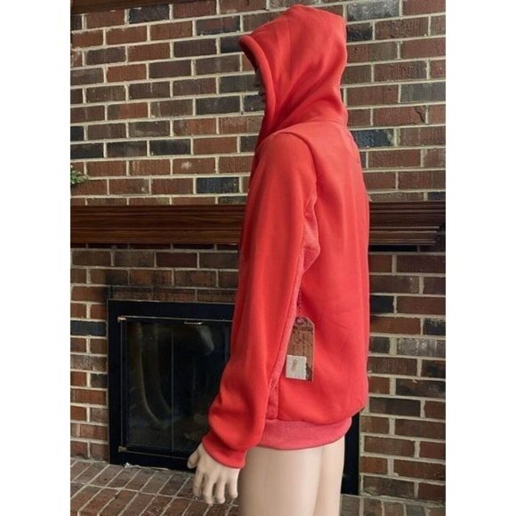 HUDSON & BARROW Unisex Full-Zip Hooded Sweatshirt Mens Size L Zipped Hoodie  Red - Picture 5 of 10
